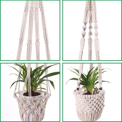Flowerpot net bag hand woven flowerpot green hanging basket
