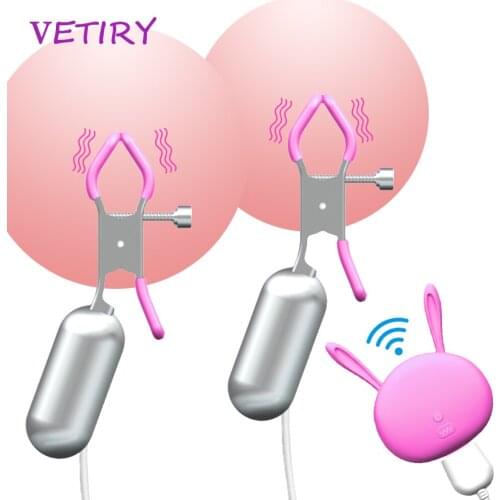 Nipple Vibrator Clitoris Stimulator Nipple Clamp for Women Adult Sex Toys 10 Speeds Breast Massage USB Charging Remote Control