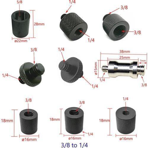 10pcs 1/4" to 3/8" 5/8" to 1/4" Male to Female Thread Screw Mount Adapter Tripod Plate Screw Plate Screw mount for SLR camera