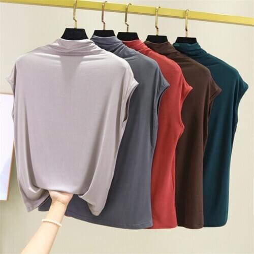 Plus Size M-7XL 8XL Women Cotton Shirt Casual Loose Batwing Sleeve Tops Summer Autumn Turtleneck Loose Clothes 11 Colors
