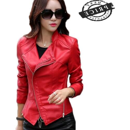 Leather Jacket Women Spring Autumn 2021 New Leather Coat Women Short Motorcycle Leather Clothing Female Outerwear WJF0012