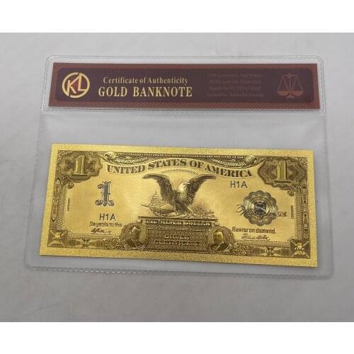 1pc Antique Imitation 1899 Year Black Eagle 1 US Dollar Bill Colored 24k Gold Banknote for patriotism souvenir collection