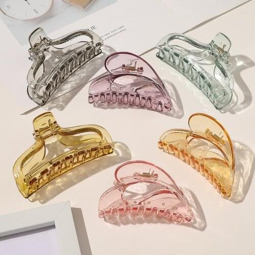 1PC Korean Big Transparent Hair Claws Fashion Plastic Hair Clips Hairpins Barrette Headwear for Women Girls Hair Accessories