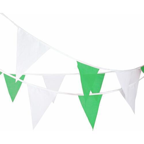 160 M 400 flags White Green Silk Pennant Christmas Decorative wedding decoration Bunting Flag Wedding Banner Party Supplies