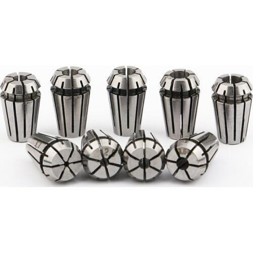2pcs ER8 1/8" 1mm 1.5mm 2mm 2.5mm 3mm 3.175mm 5mm Spring Collet High Precision ER8A Nut CNC Engraving Machine Lathe Mill Tools