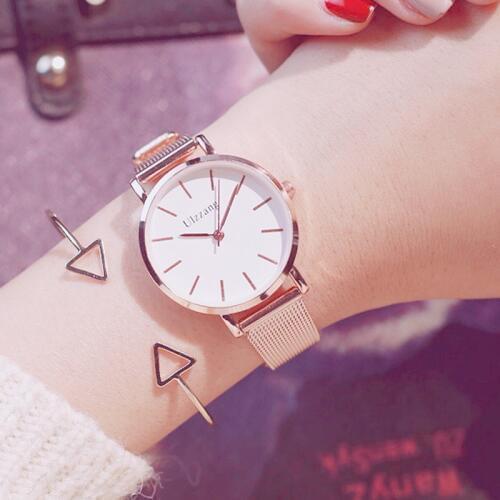 2019 Rose Gold Watches Women Top Brand Luxury Fashion Metal Mesh Strap Ladies Wristwatch Quartz Woman Clock Silver Female Watch