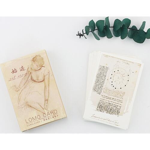 28 Sheets/Set Art Manuscript Series Lomo Card Mini Postcard DIY Greeting Card Message Card Stationery