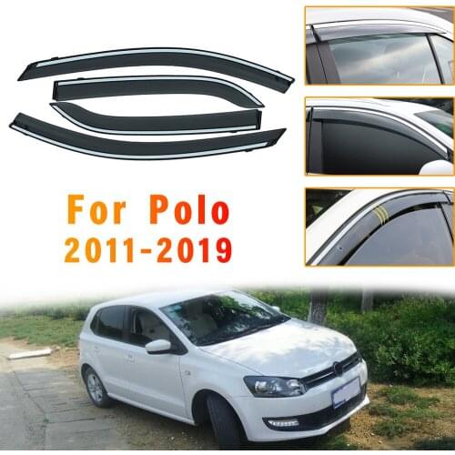 4pc Accessories For Volkswagen Polo Hatchback 2011-2017 2018 Car Styling Smoke Window Sun Rain exterior visor Deflector Guard