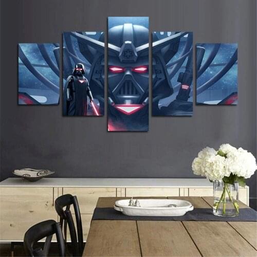 No Framed 5 Pieces Universe Wars Outerspace Wall Art Canvas Posters Pictures Paintings Home Decor for Living Room Decoration