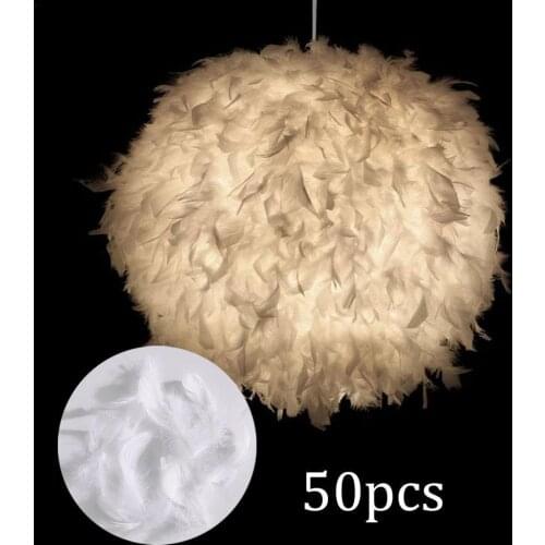 50PCS White Fluffy Feathers 8-12cm Card Memory Wedding Crafts Diy Embellishment Natural Fluffy Feathers Home Decor