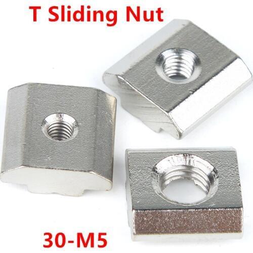 50pcs M5 T Sliding Nut 30-M5 Square Block Nuts 3030 Series Aluminum Profile Accessories Groove 8