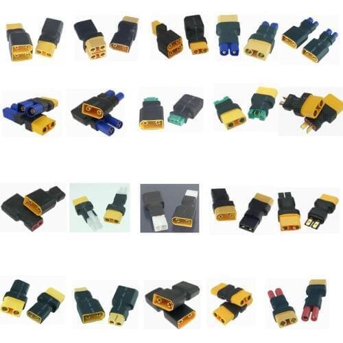 1pce No wire adapter XT90 to EC3 / EC5 / HXT4mm / MPX / T-Plug / Tamiya / TRX Traxxas / XT60 For RC Battery charger