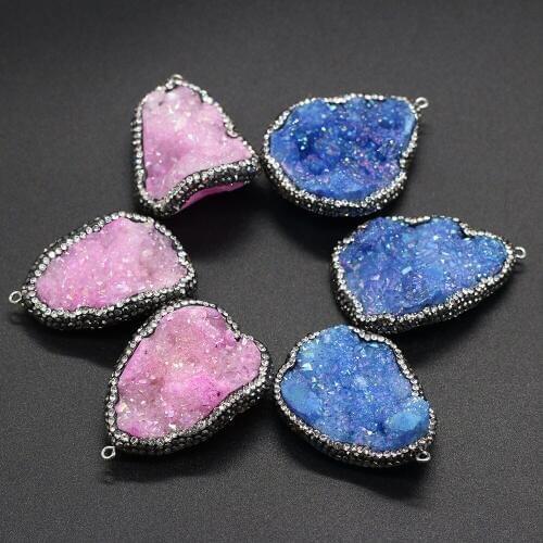 Irregular Crystalline Germ Drill Pendant Charms For DIY Necklace Handiwork Sewing Craft Jewelry Accessory Making