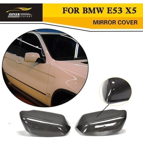 Car Styling Carbon Fiber Replacement Mirror Covers Caps For BMW E53 X5 LHD 2000-2006
