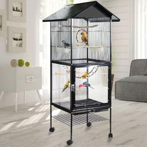 1Set Parrot cage large breeding cage metal luxury villa large outdoor cage bird cage acrylic cage 53x53x159cm