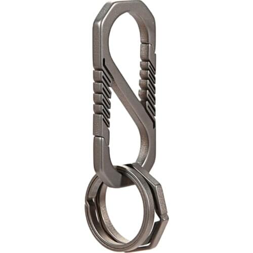 Titanium Alloy Keychain Car Key Holder Outdoor Carabiner Spring Snap Hook Clip 448D