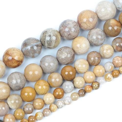 4-12mm Natural Stone Beads Round Smooth Coral Jades Stone Loose Beads For Jewelry Making DIY Charm Bracelet Necklace Handmade