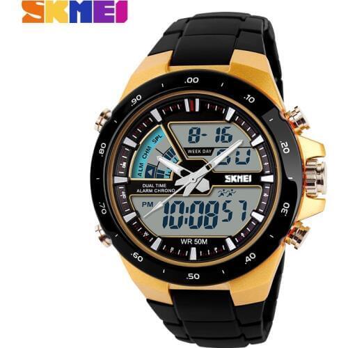 SKMEI Brand Men Women Sports Watches Fashion Casual Dual Time Zone Digital Quartz Watch Men Swim Waterproof Wrist watches