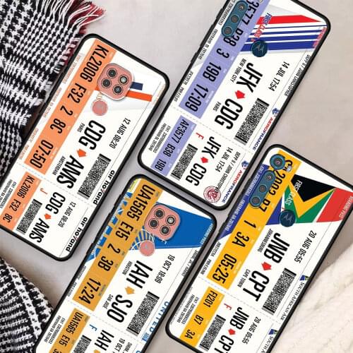 Boarding Pass Air Ticket Phone Case For Motorola Moto One Fusion Plus G9 Play G8 Power Lite G30 E6s Hyper Edge Cover Black Shell