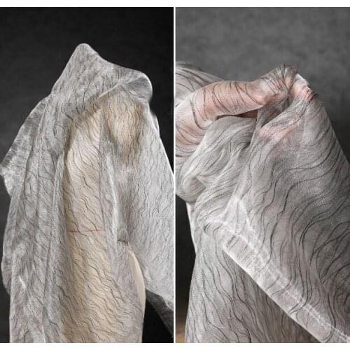 Black laminated cotton thread flowing texture organza creative diy background clothing fabric