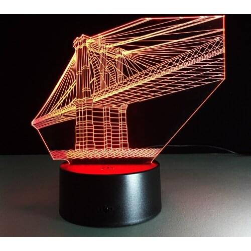 San Francisco Bridge 7 Colors Deco Lamp 3d Visual Led Night Lights For Kids Touch Usb Table Lampara Lampe Nightlight Sensor Lamp