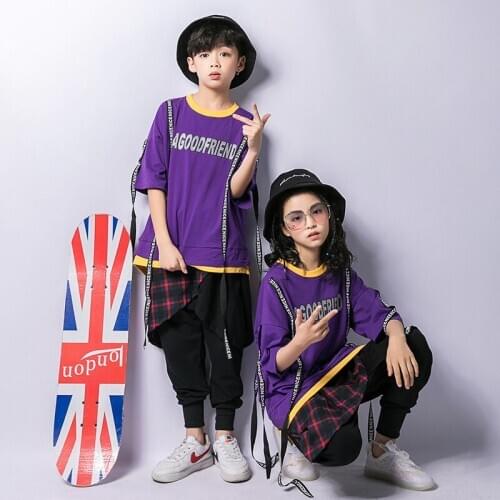 Kids Hip Hop Clothing Dance Costume for Girls Loose Sweatshirt Shirt Top Jogger Pants Jazz Ballroom Dancing Clothes Streetwear