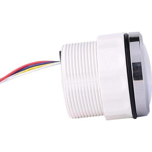 Electronic Digital Fuel Gauge LED Display Dimmer Waterproof IP67, 316 Stainless Steel, White
