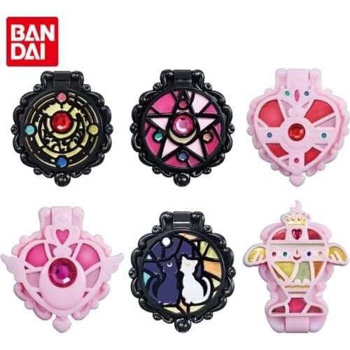 Bandai Genuine Gashapon Sailor Moon Liuli Window Grilles Style Mini Cute Magic Mirror Anime Action Figure Model Toys Girls Gifts