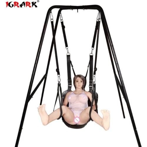 Flirt Essential BDSM Sex Swing Chair Furniture Leather Iron Tube Sling Hammock Bed Bondage Sex Toys for Adults Couples Women Men