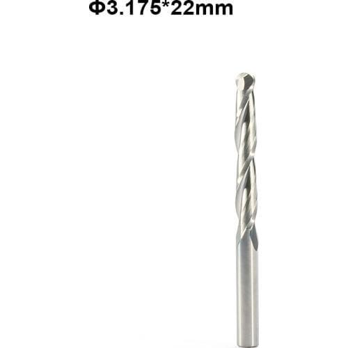 5pc 3.175mm 2 Flute Spiral Ball Nose End Mill CNC Router Bits For Wood Tungsten Carbide Milling route tool fresa CNC Tools 22mm