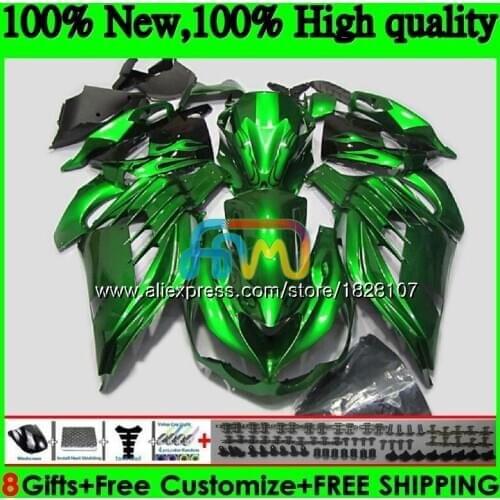 Injection For KAWASAKI ZX-14R ZX14R 12 13 14 15 16 17 24BS.47 ZZR1400 ZX 14R Gloss green 2012 2013 2014 2015 2016 2017 Fairing