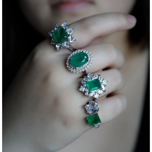 Luxury Ring For women Cubic Zirconia Geometry Fusion stone adjustable Bridal Wedding Finger Rings Engagement CZ Fashion Jewelry