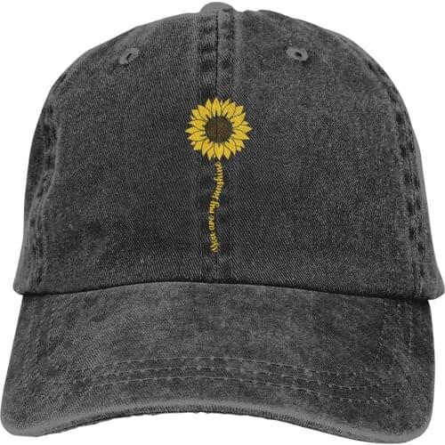 2020 Best Selling LOKIDVE Womens Cute Sunflower Baseball Cap, Adjustable You are My Sunshine Hat, Funny Dad Hat Black