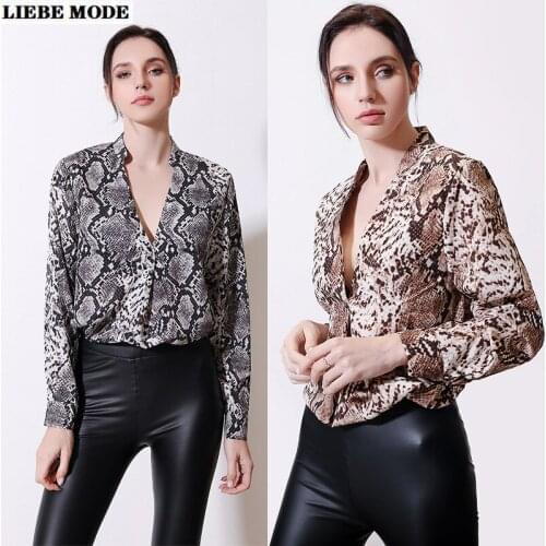 Женские рубашки с принтом LIEBE MODE China At AliExpress