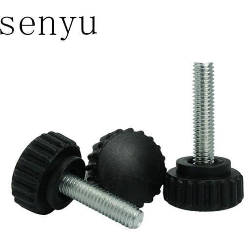 Luhuichang 20pcs M6 M8 22# Black Plastic Tighten Thumb Screw Knurled Knoba Djusting Hand Screw