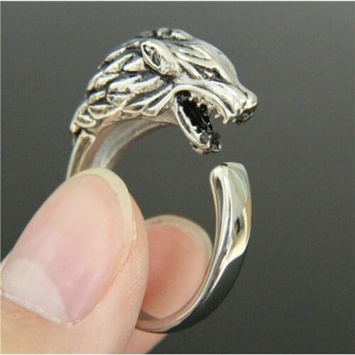 Fashion Jeweley Animal Wolf Ring 316L Stainless Steel Cool Mens Ring Hot Fashion Vintage Ring