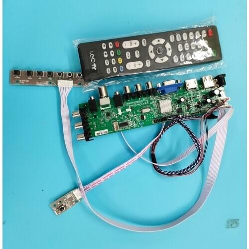 Kit For LP140WH4-TLB1/LP140WH4-TLA2 TV LVDS USB AV Signal DVB-T remote VGA LED HDMI 1366X768 controller board digital WLED 40pin