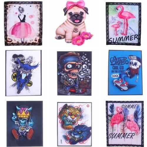 Pulaqi Animal Patches On Clothes Stripes Sew On Patches For Clothing Cloth Tiger Flamingo Patches For Clothing DIY Custom Patch