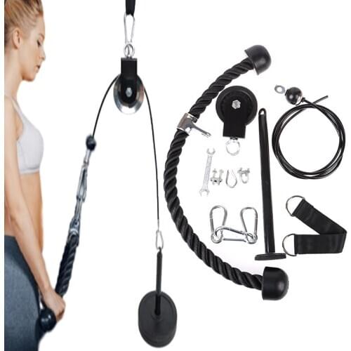 Lat Pull Down Home Workout Cable Pulley Multi Gym Equipment Hanging Strap Mount Fitness Arm Blaster Trainer Roller Equipment