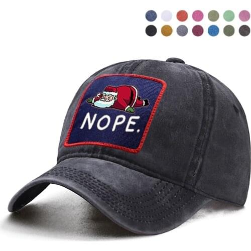 Christmas Santa Claus Nope Baseball Cap Man Casquette Sun Shade Hat Dad Trucker Solid Snapback Hats Woman Ponytail Berets Caps