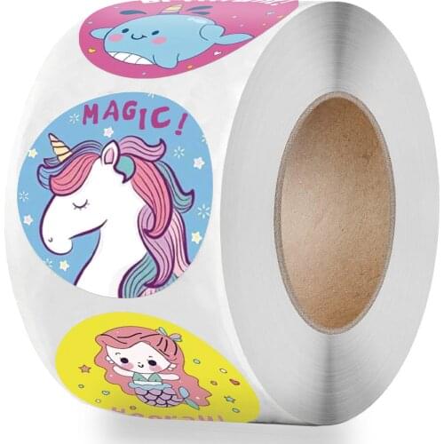 Unicorn Sticker 1 Inch Reward Cute Animals Sticker For Kids Classic Toy Decoration School Teacher Supplies Encouragement Sticker