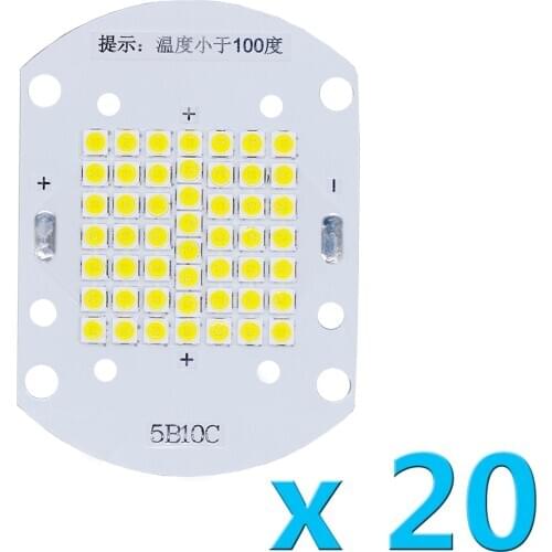 20pcs a lot 50W High Power LED Epistar 3030 SMD diodes Chip Flood light Source 30-34V White 6500K Floodlight Spotlight Bulbs