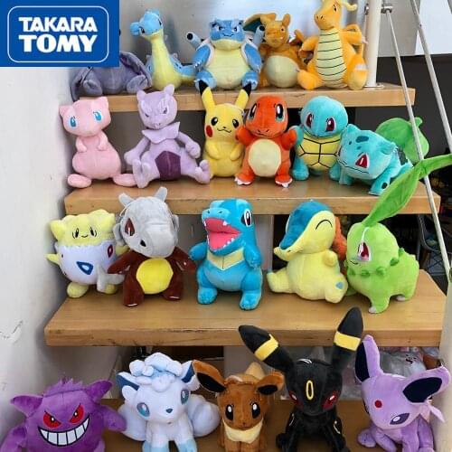 TAKARA TOMY Childrens Toys Anime Pokemon Plush Toy Claw Machine Doll Cute Doll Pikachu Stickman Birthday Gift