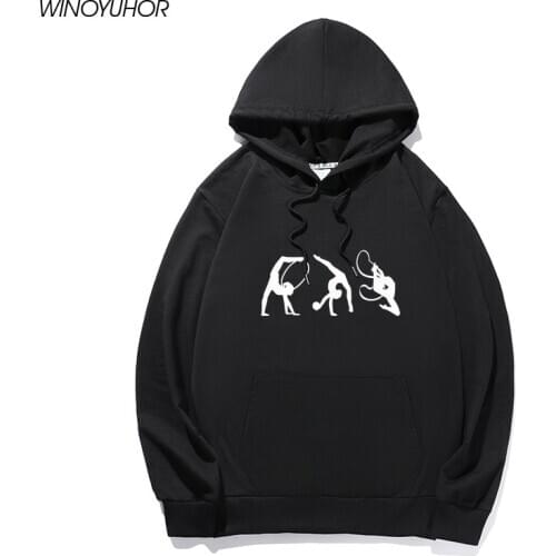 Gymnast Print Sweatshirt Kawaii Hoodies For Women Autumn Fashion Full Sleeve Pullovers Harajuku Clothes Hoody Female