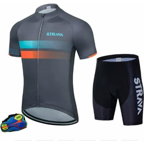 STRAVA Jersey With Pocket Set Maillot Ropa Ciclismo Cycling Bicycle Clothing MTB Bike Clothes Uniform Pro Cycling Set Wear