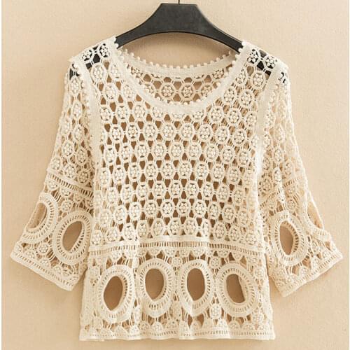 2021 fashion new sweater jacket womens summer loose hollow thin section Western casual jacket temperament all-match