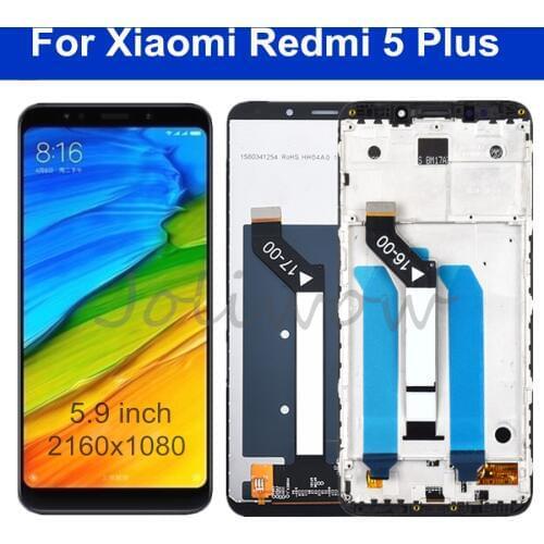 5.99" For Xiaomi Redmi 5 Plus LCD Display With Frame 10-Point Touch Screen Display Replacement For Redmi 5 Plus LCD