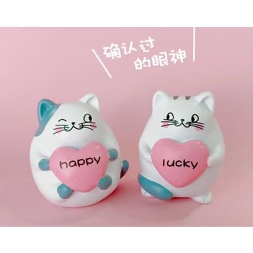 ZOCDOU1 Piece Cute Car Cat Statue Little Figurine Crafts Figure Ornament Miniatures