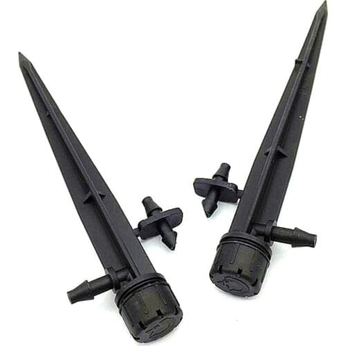 100pcs 360 Degrees Eight Holes Full Circle Drip Adjustable Garden Lawn Sprinklers Greenhouse Inserting Ground Use 4/7 Mm Hose