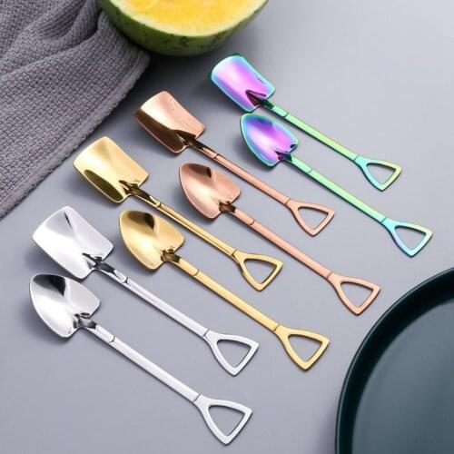 2PCS Mini Shovel Spoon Stainless Steel Ice Cream Spoon Dessert Spoon for Kitchen Shovel Coffee Spoon Dessert Spoon Tool